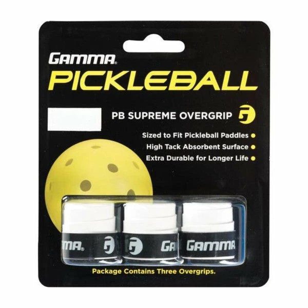 Gamma Supreme Overgrip - Neon/White/Black Pickleball 2 Gamma Supreme Overgrip - Neon/White/Black Pickleball - Image 2
