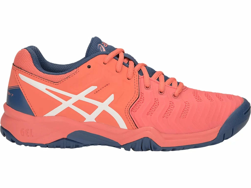 Asics Gel-Resolution 7 GS Papaya/White 1 Asics Gel-Resolution 7 GS Papaya/White