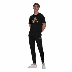 Adidas Logo Men Tee 13 Adidas Logo Men Tee -Yonex Shop H12198 APP on model standard outfit white