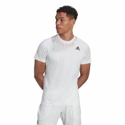 Adidas Tennis Melbourne Tee 14 Adidas Tennis Melbourne Tee -Yonex Shop HA3344 APP on model standard white
